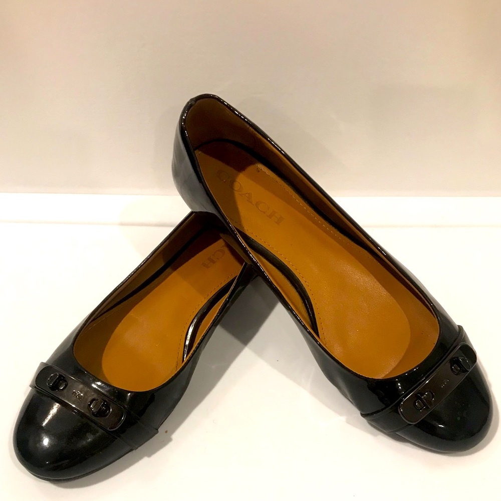Coach patent leather ballet flats rubber sole 7.5